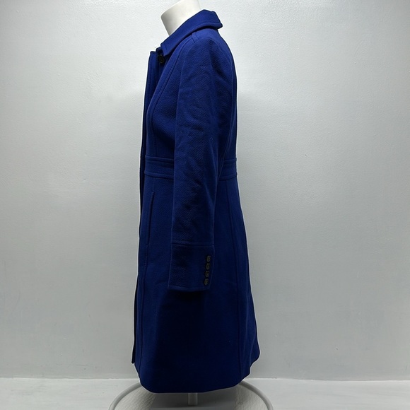 J Crew Classic Lady Day Coat Jacket Italian Double-cloth Wool Blue Size 4P - Picture 6 of 8